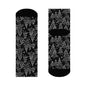 Black and White Christmas Trees Polyester Crew Socks 3 sizes - DeRose Seasonal