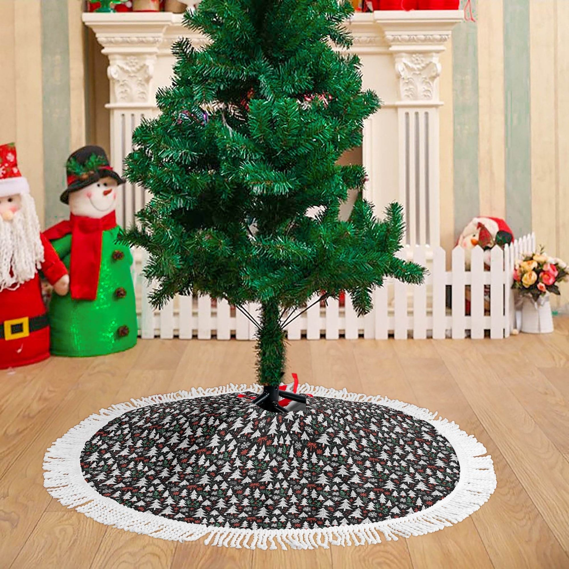 Christmas Trees Fringed Christmas Tree Skirts - DeRose Seasonal