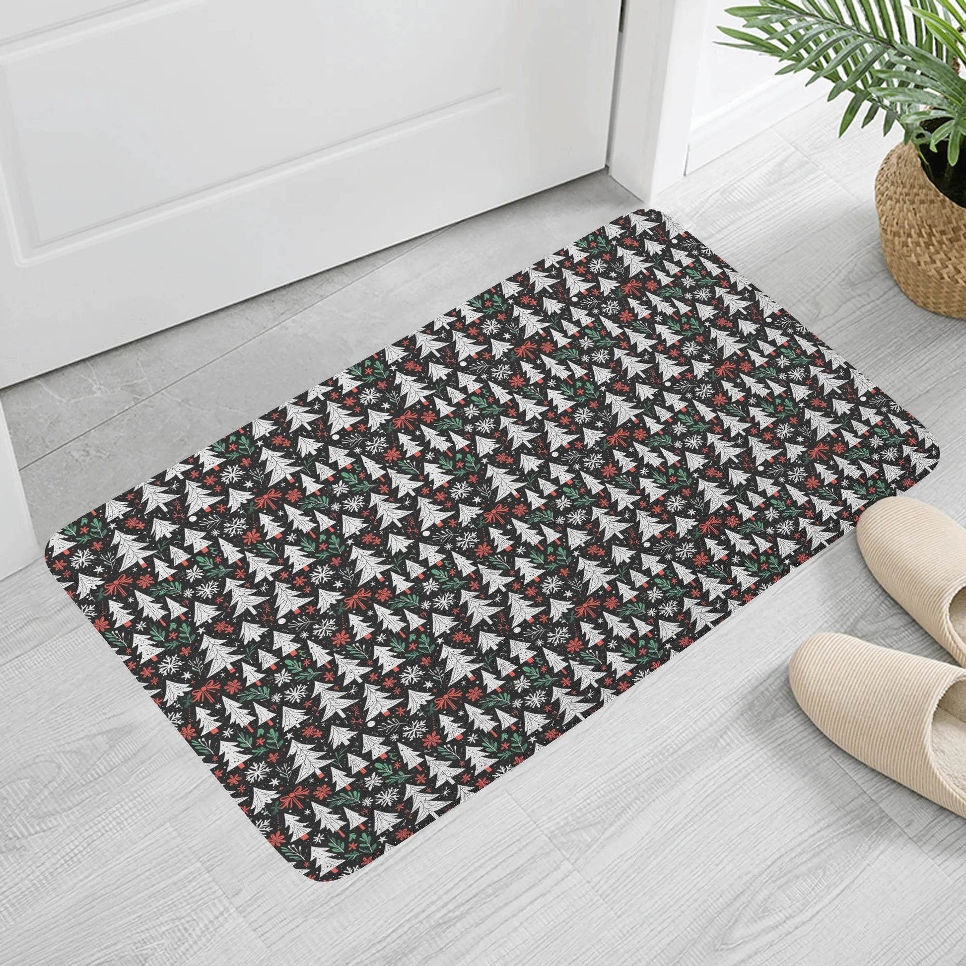Christmas Trees Plush Indoor Doormat - DeRose Seasonal