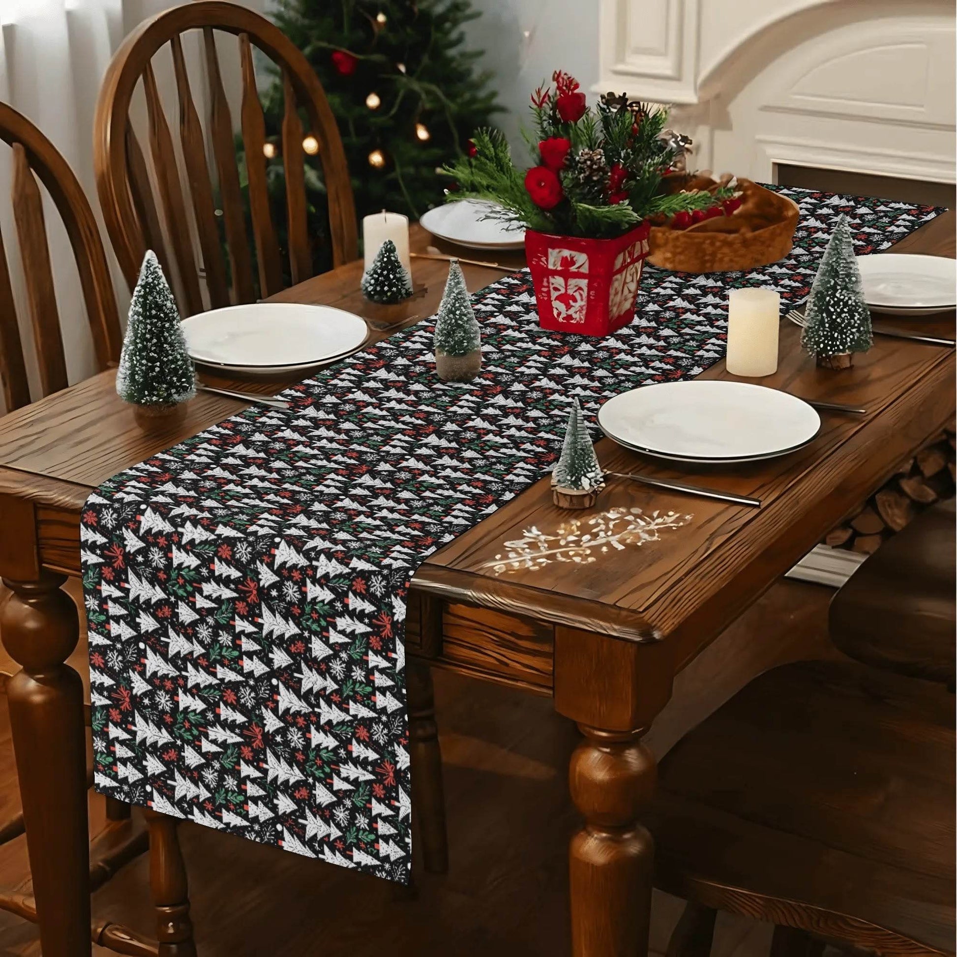 Christmas Trees Polyester Table Runner - DeRose Seasonal