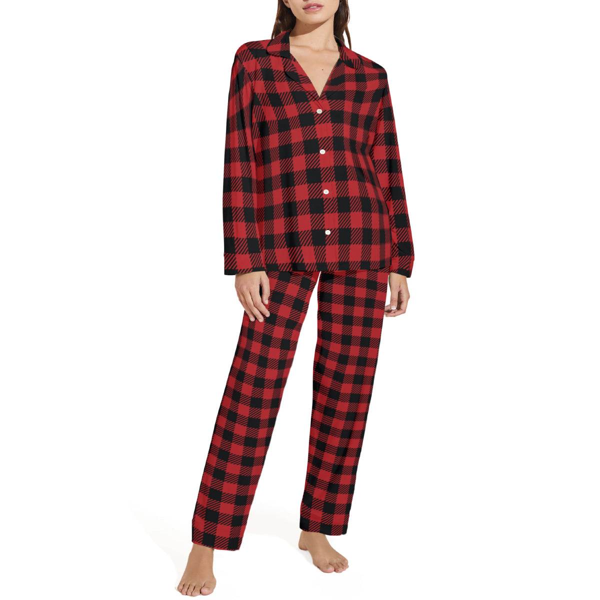 Classic Red Plaid Unisex Pajama Set (Multi-Faceted Design) | Flannel - DeRose Seasonal