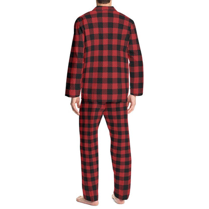 Classic Red Plaid Unisex Pajama Set (Multi-Faceted Design) | Flannel - DeRose Seasonal