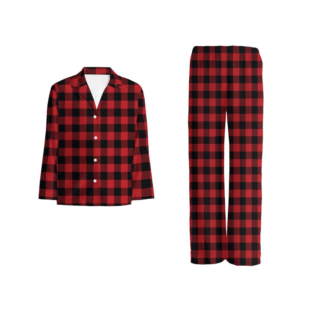 Classic Red Plaid Unisex Pajama Set (Multi-Faceted Design) | Flannel - DeRose Seasonal