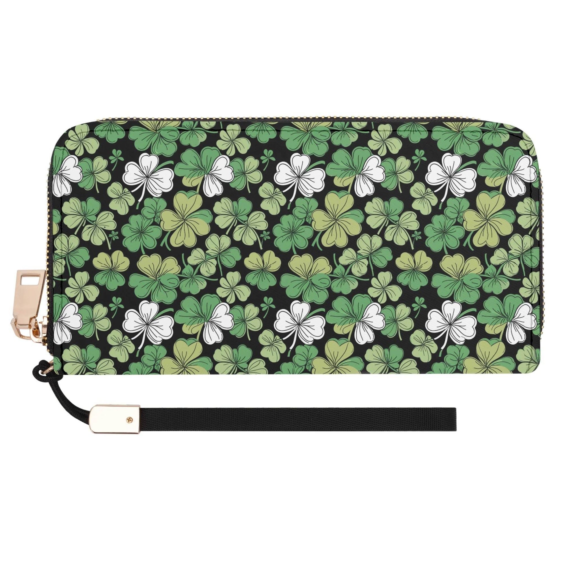Clover Patch Leather Women's Zipper Wristlet Wallet - DeRose Seasonal