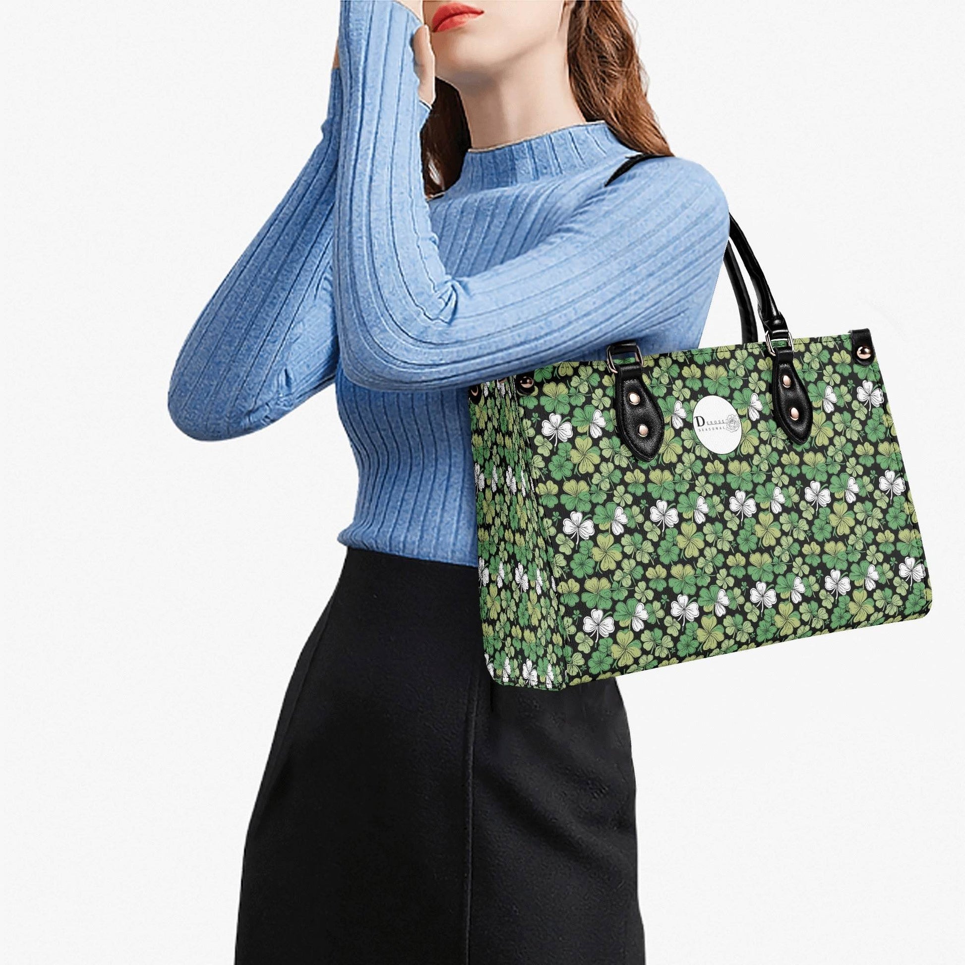 Clover Patch Luxury Women Leather Handbag (3 sizes) - DeRose Seasonal