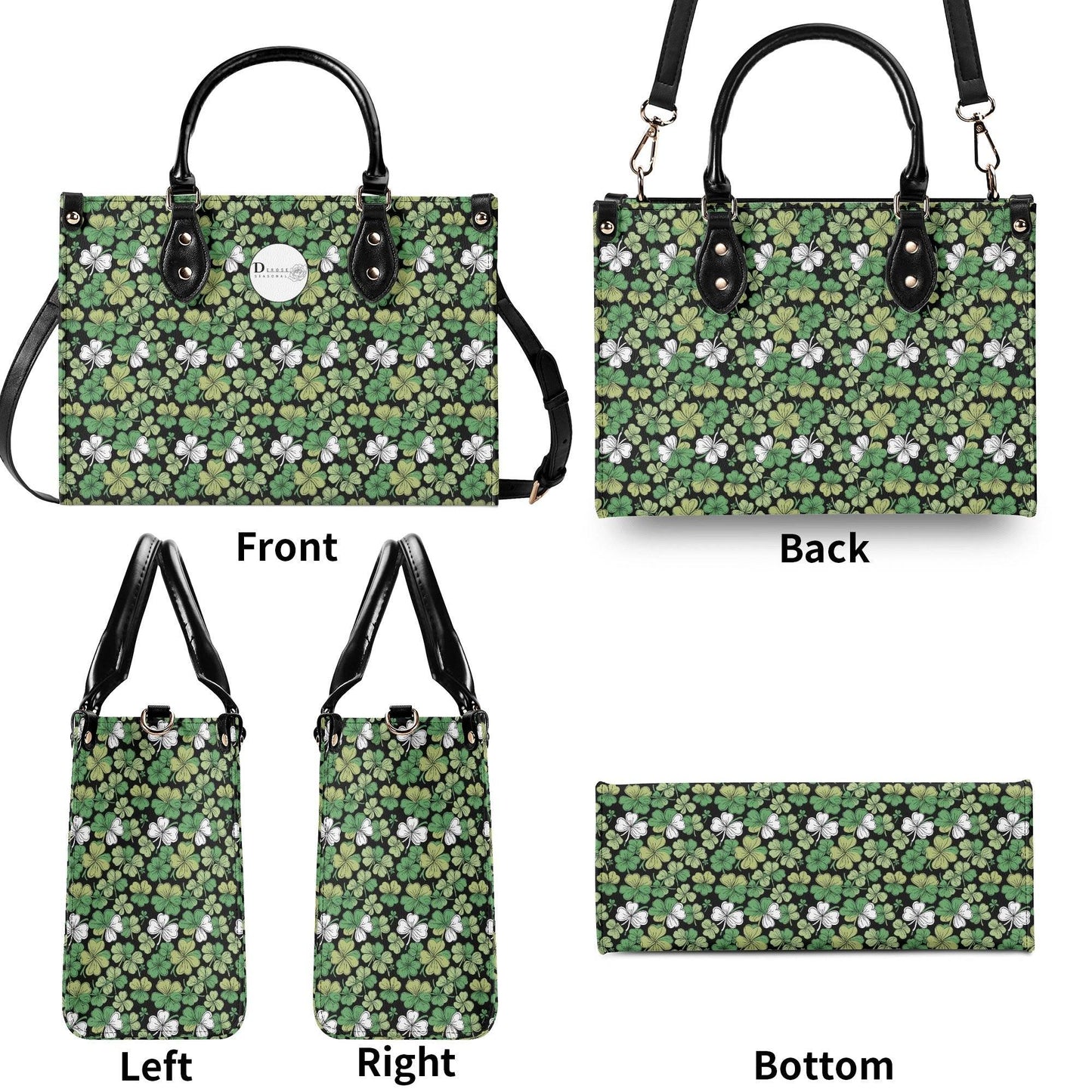 Clover Patch Luxury Women Leather Handbag (3 sizes) - DeRose Seasonal