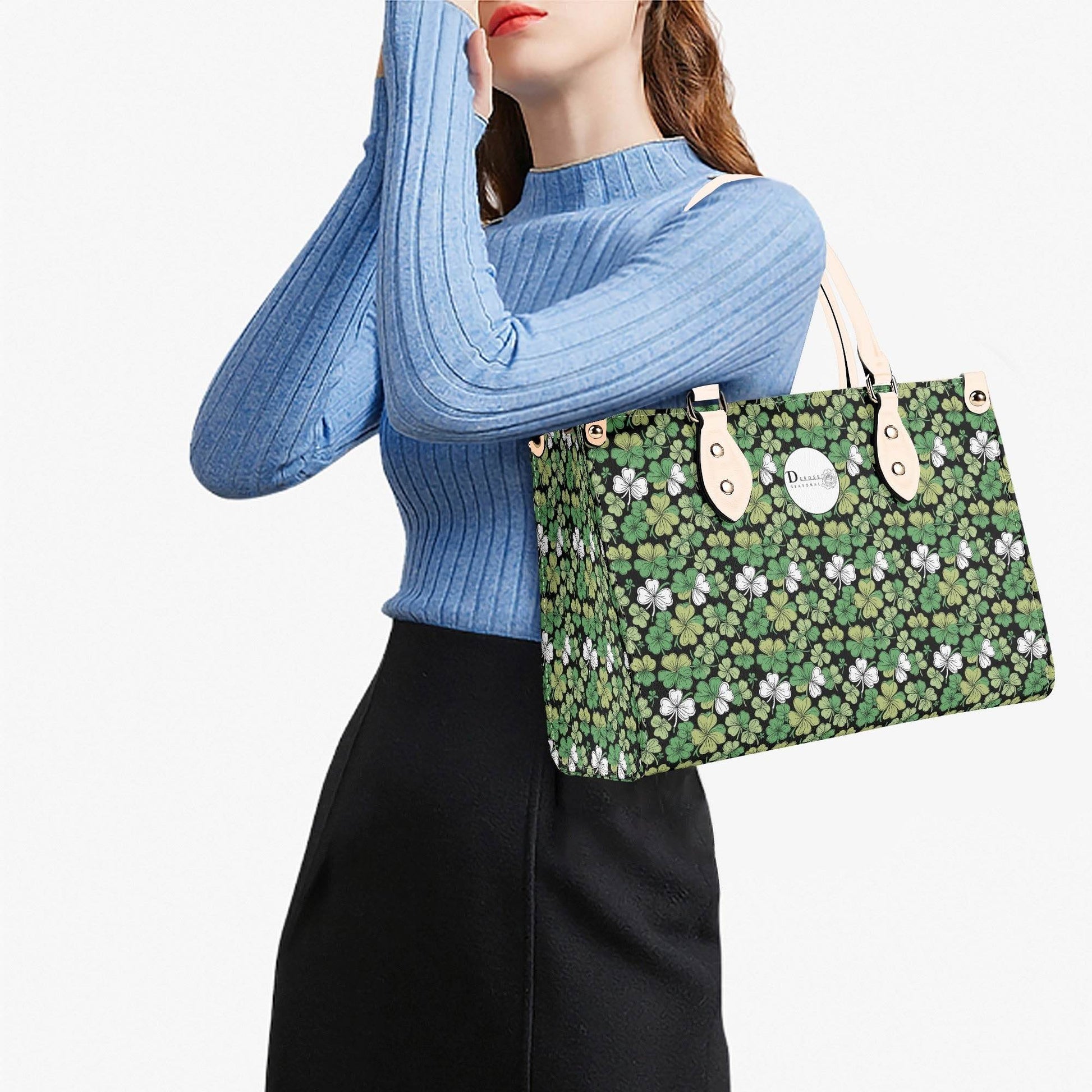 Clover Patch Luxury Women Leather Handbag (3 sizes) - DeRose Seasonal