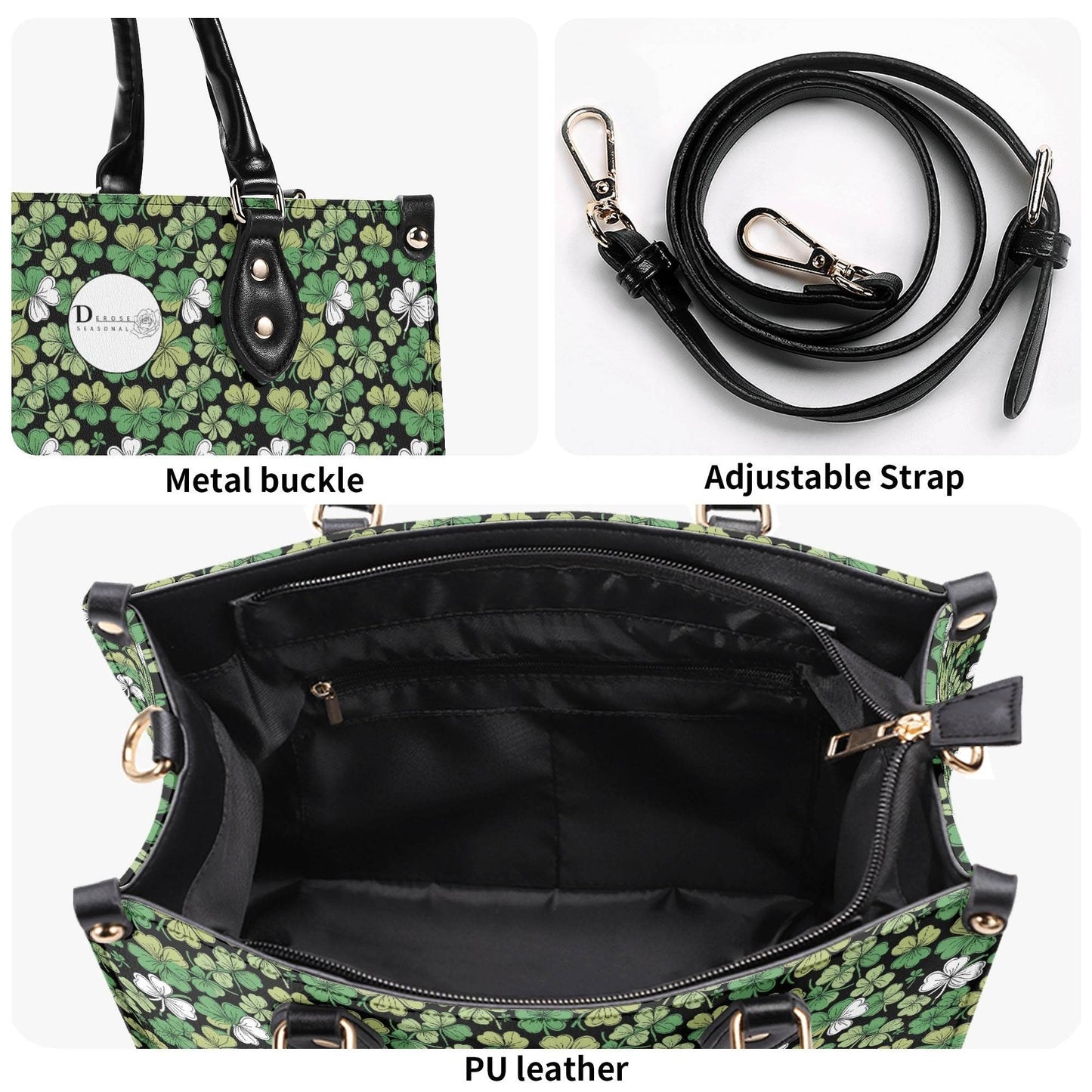 Clover Patch Luxury Women Leather Handbag (3 sizes) - DeRose Seasonal