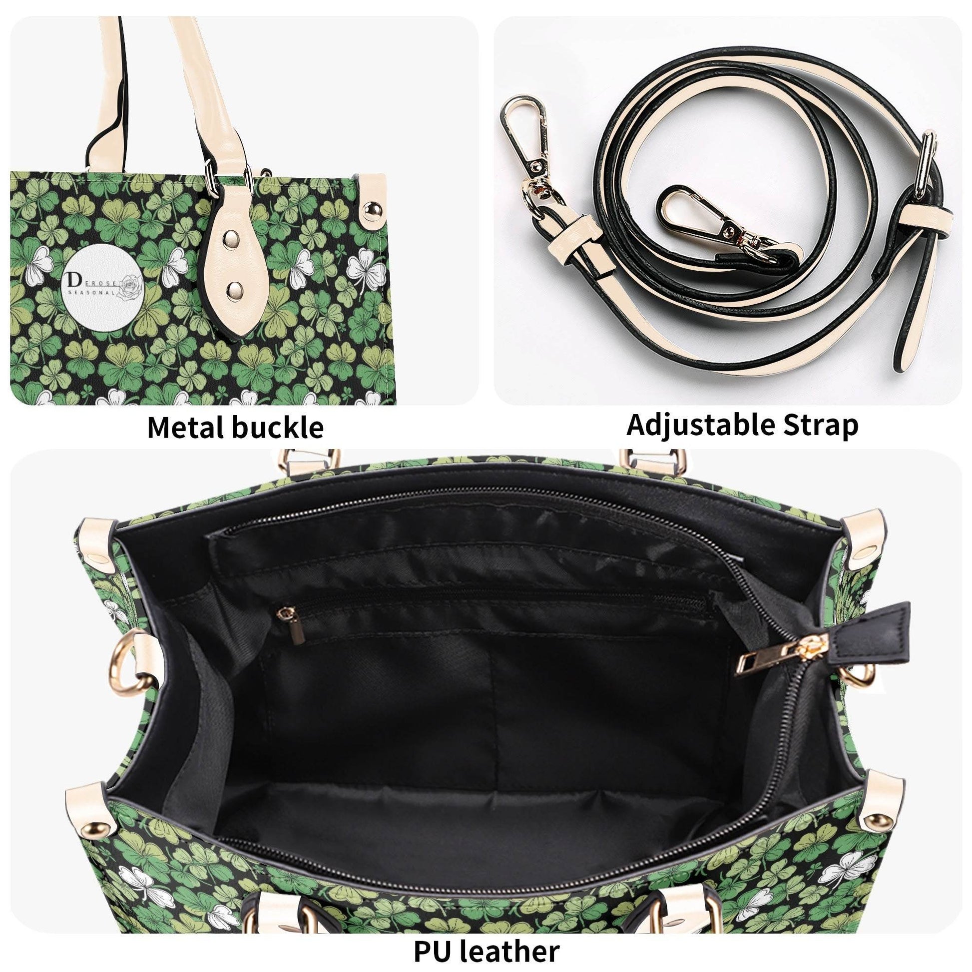 Clover Patch Luxury Women Leather Handbag (3 sizes) - DeRose Seasonal