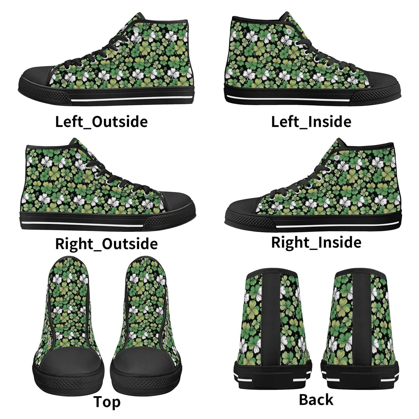 Clover Patch Men's High Top Canvas Shoes - DeRose Seasonal