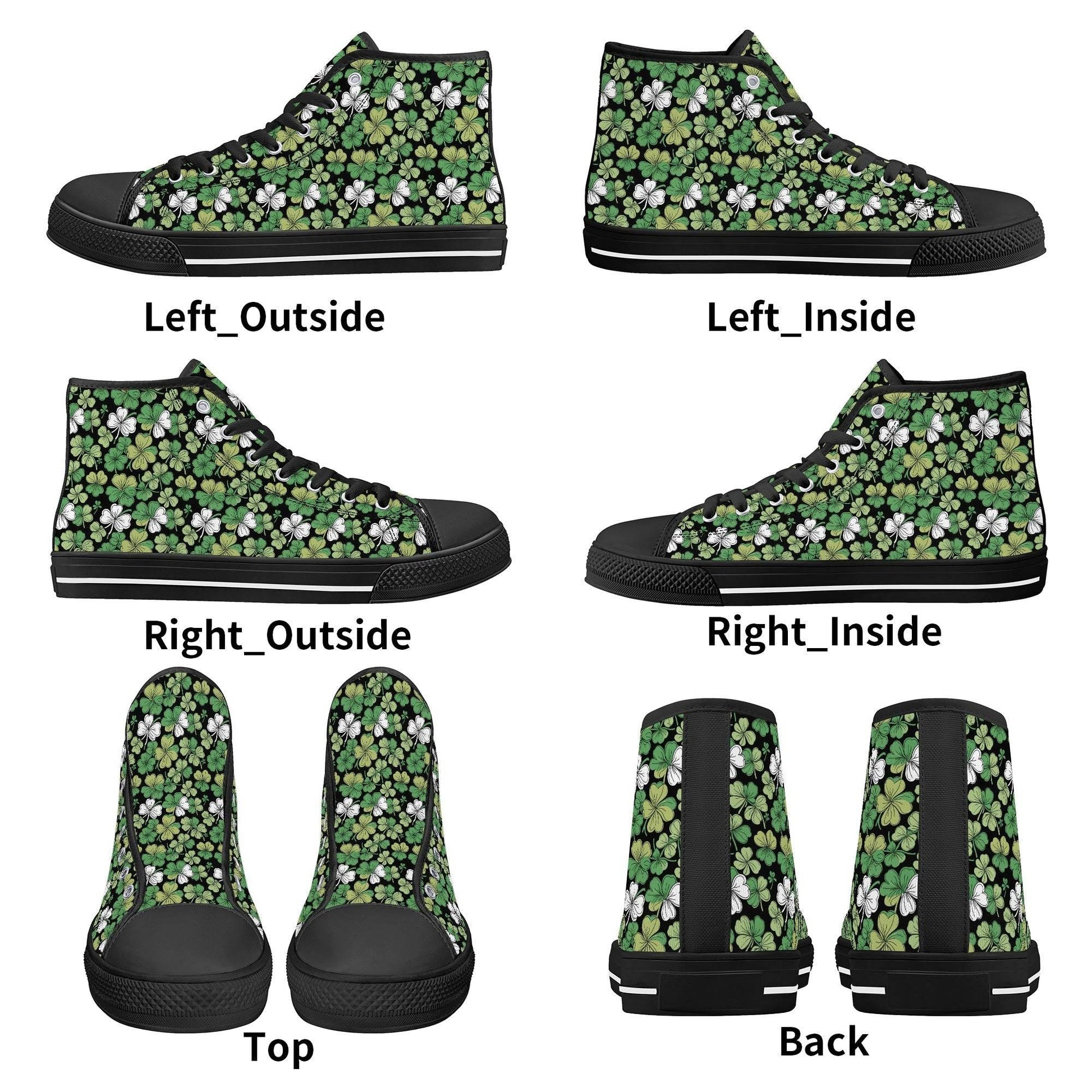 Clover Patch Men's High Top Canvas Shoes - DeRose Seasonal