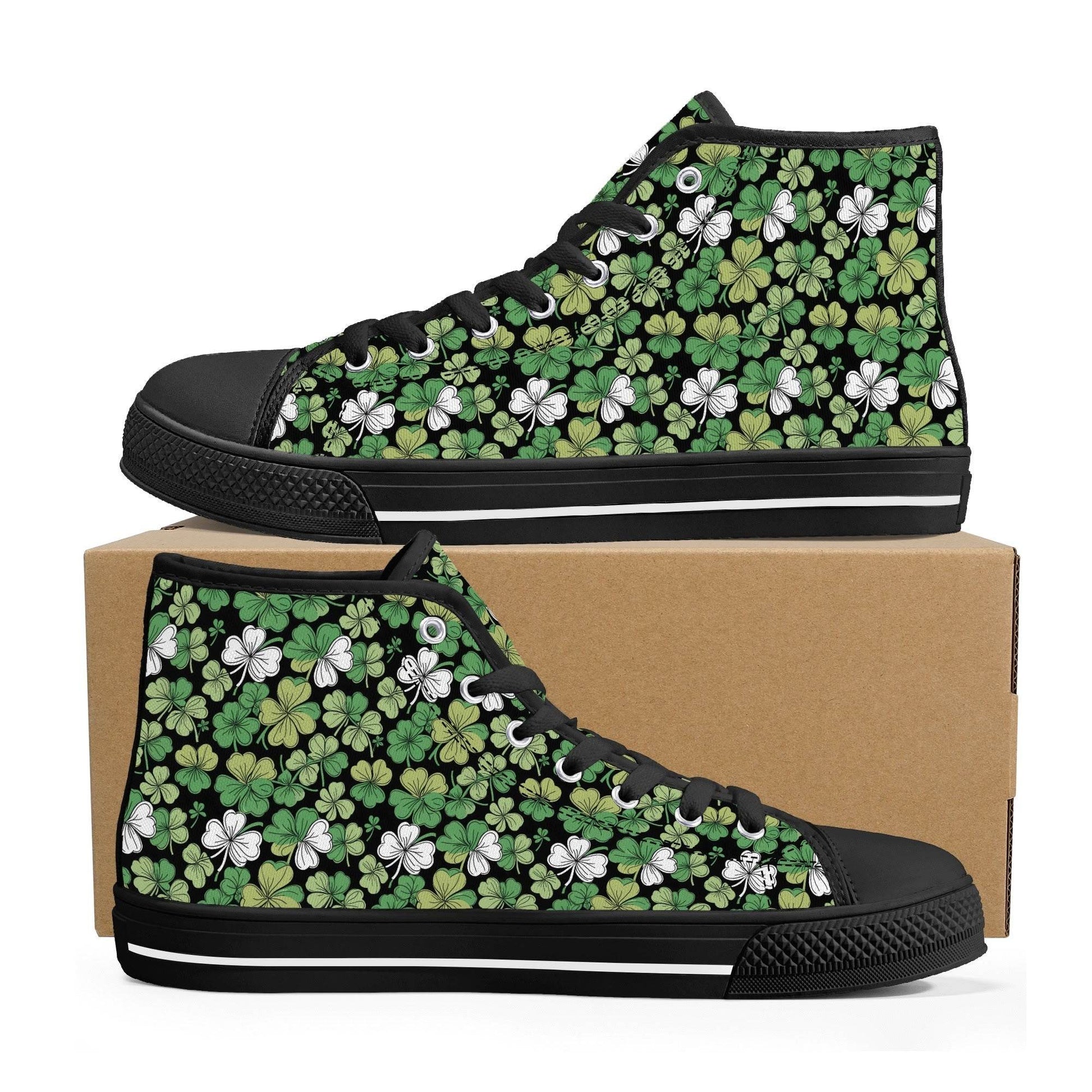 Clover Patch Men's High Top Canvas Shoes - DeRose Seasonal