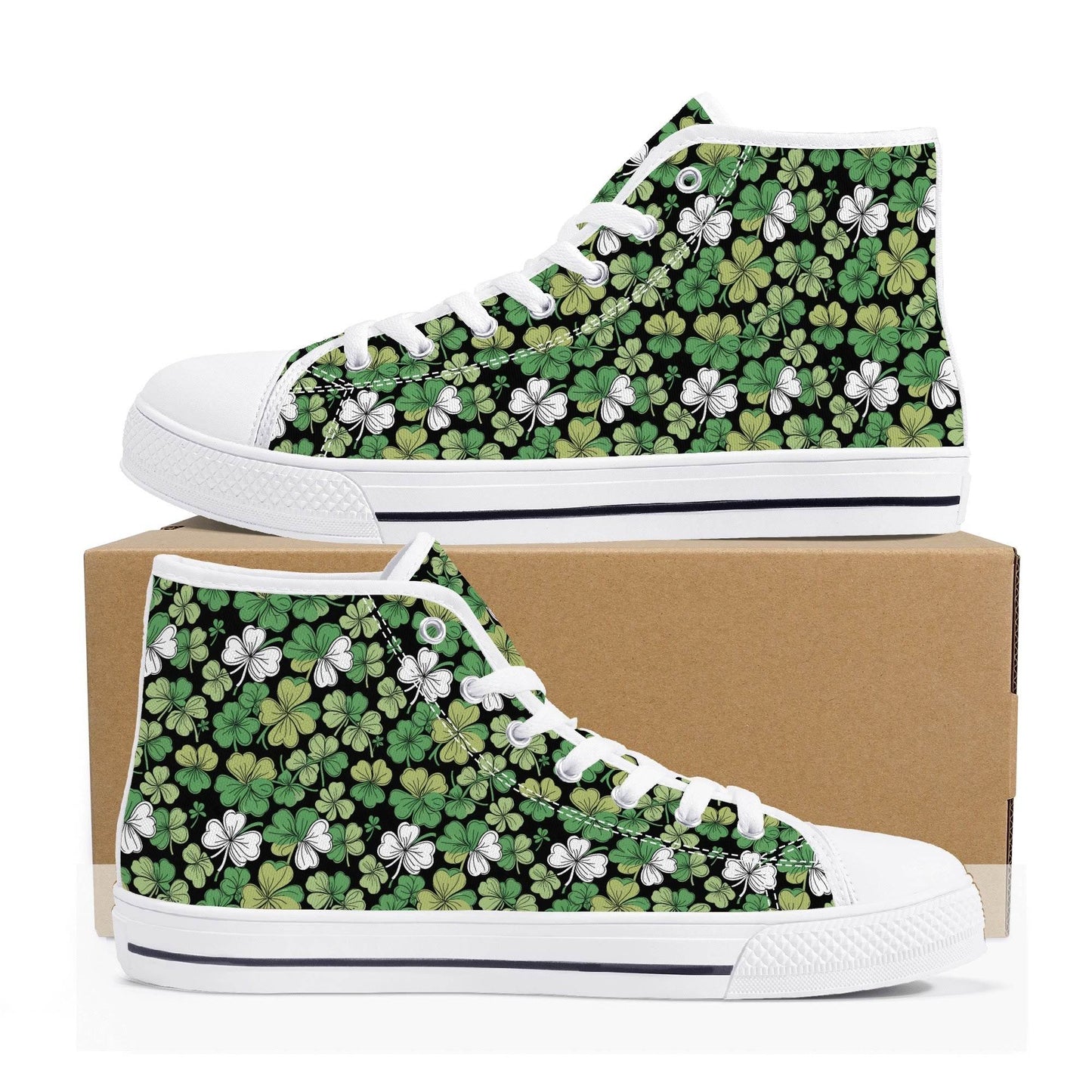 Clover Patch Men's High Top Canvas Shoes - DeRose Seasonal