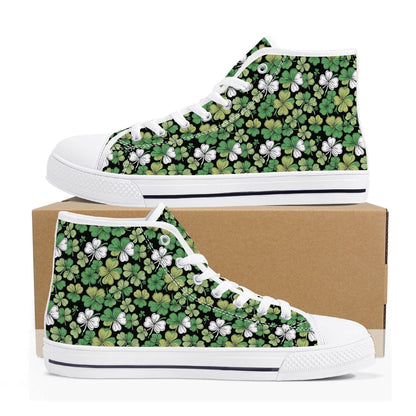 Clover Patch Men's High Top Canvas Shoes - DeRose Seasonal