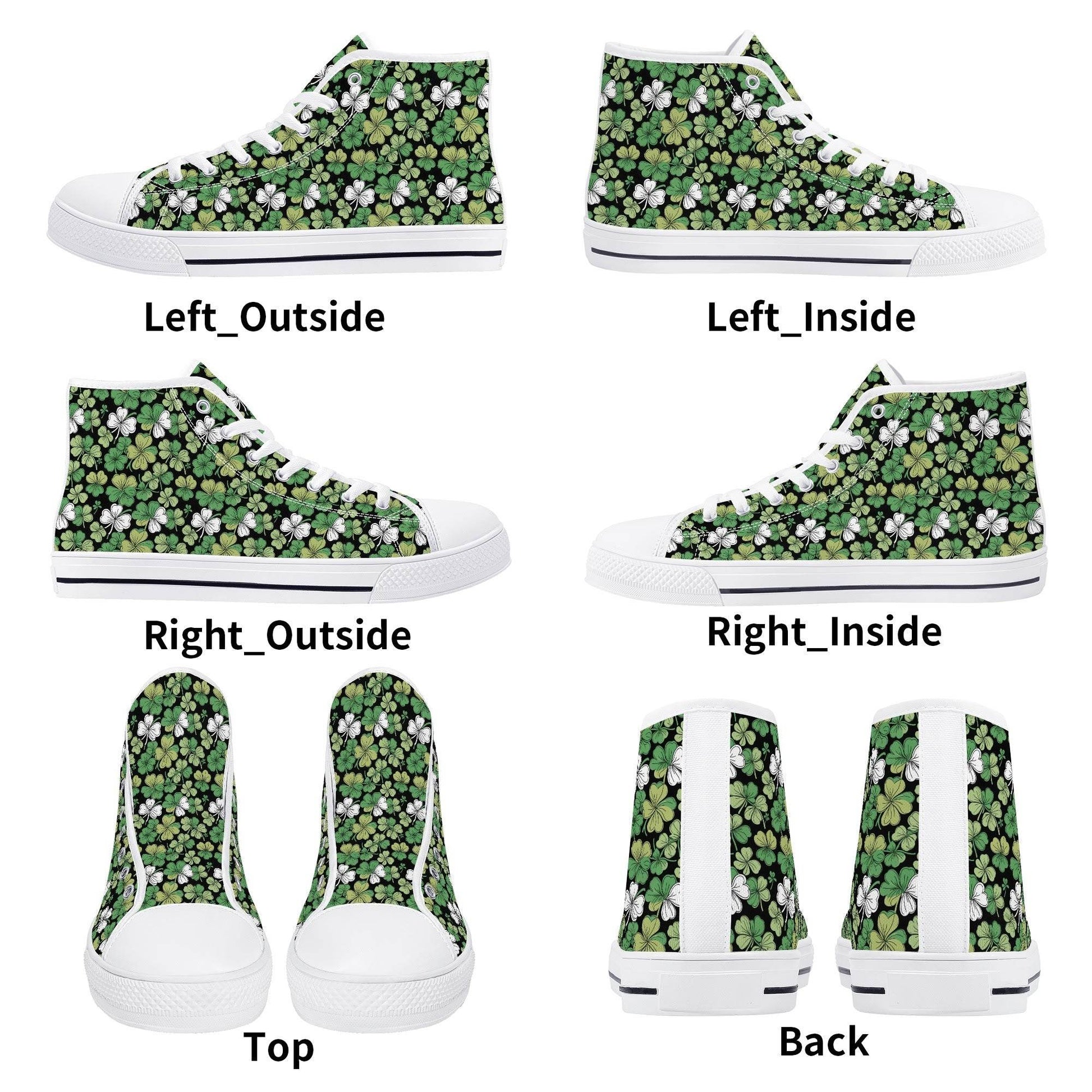 Clover Patch Men's High Top Canvas Shoes - DeRose Seasonal
