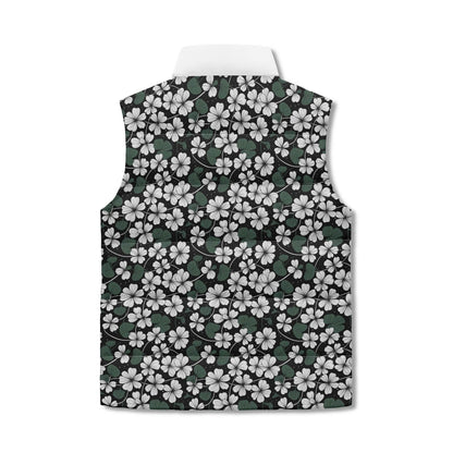 Clover Patch Unisex Lightweight Stand Collar Zip Up Puffer Vest - DeRose Seasonal