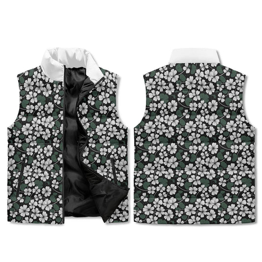 Clover Patch Unisex Lightweight Stand Collar Zip Up Puffer Vest - DeRose Seasonal