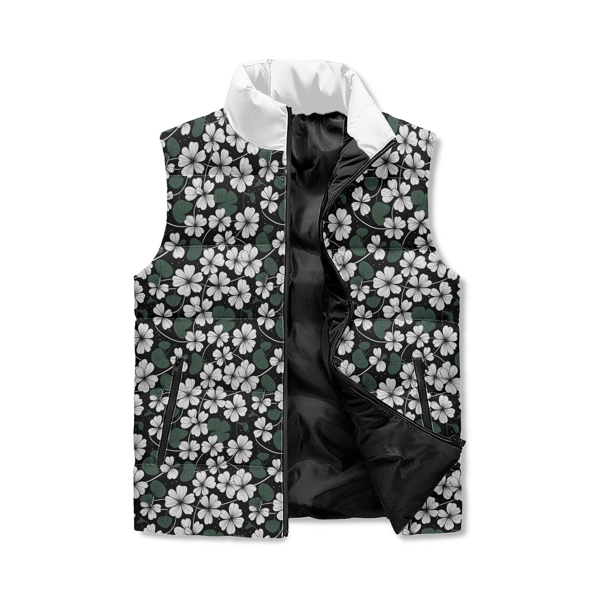 Clover Patch Unisex Lightweight Stand Collar Zip Up Puffer Vest - DeRose Seasonal