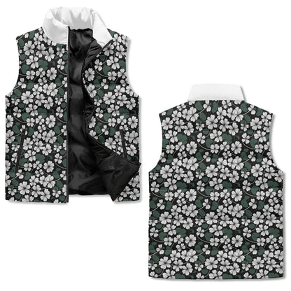 Clover Patch Unisex Lightweight Stand Collar Zip Up Puffer Vest - DeRose Seasonal