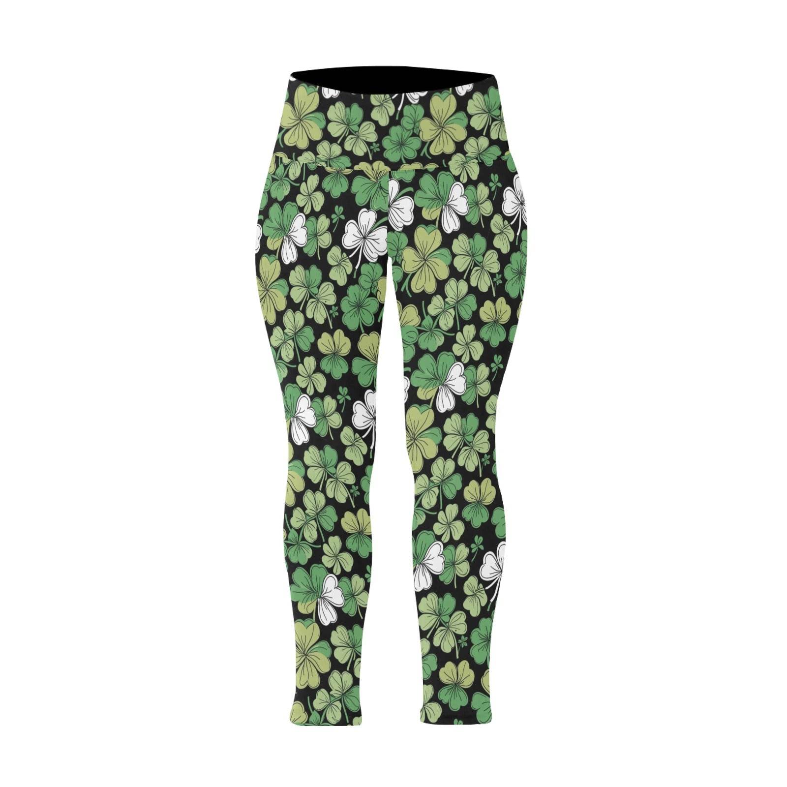 Clover Patch Women's Plus Size High Waited Leggings Women's High Waist Leggings(Plus Size)(ModelL45) - DeRose Seasonal