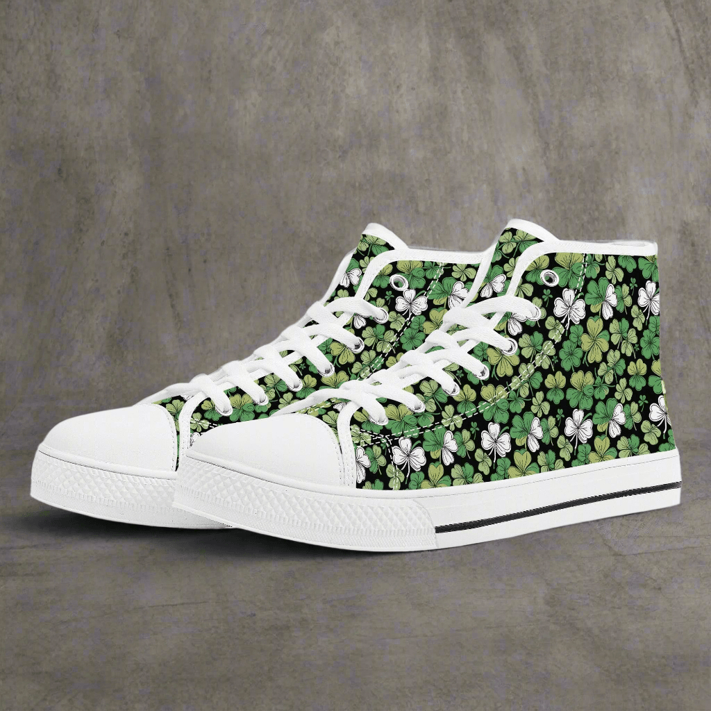 Clover Patch Women's High Top Canvas Shoes - DeRose Seasonal