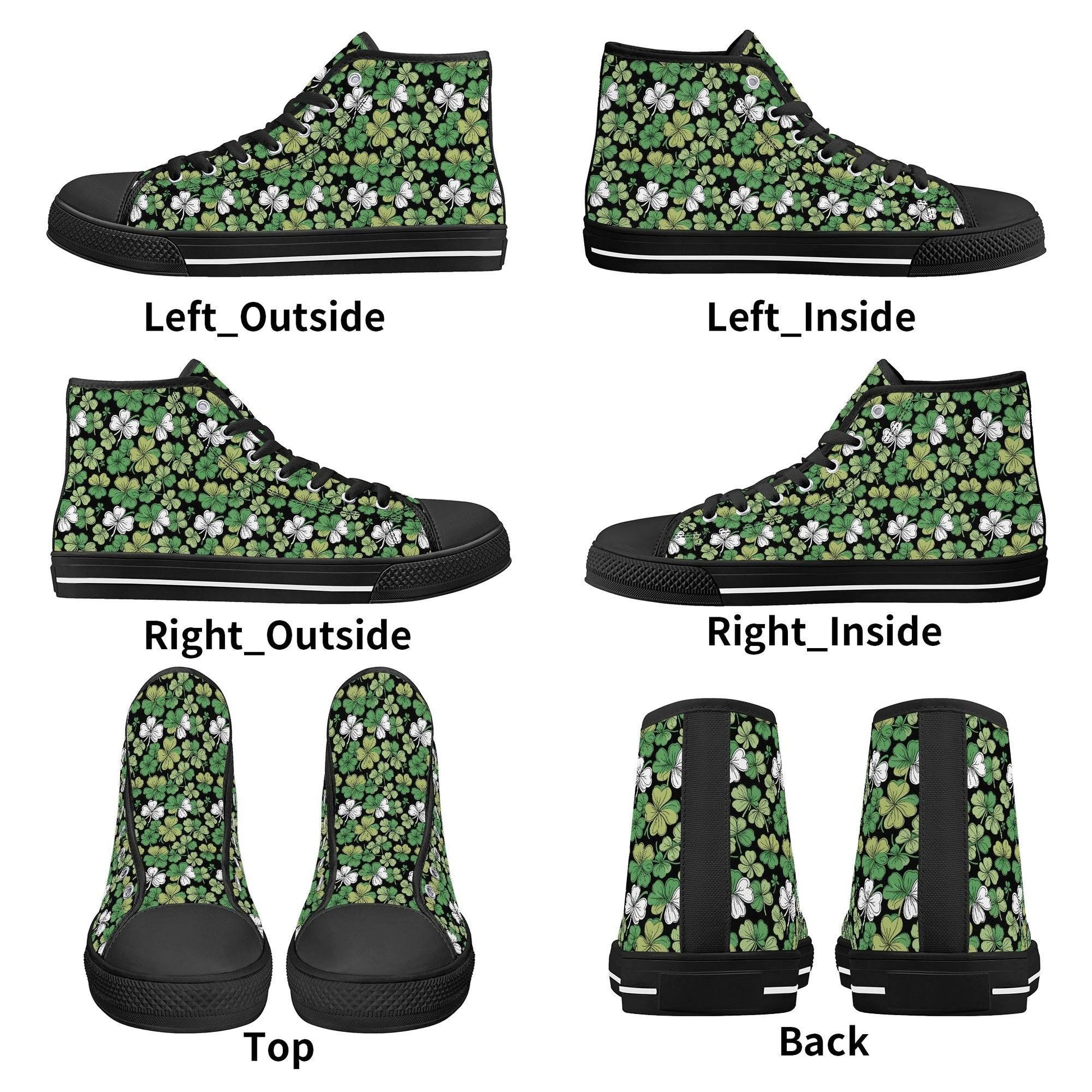 Clover Patch Women's High Top Canvas Shoes - DeRose Seasonal
