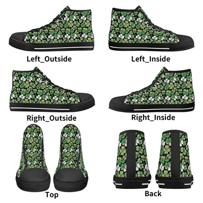 Clover Patch Women's High Top Canvas Shoes - DeRose Seasonal