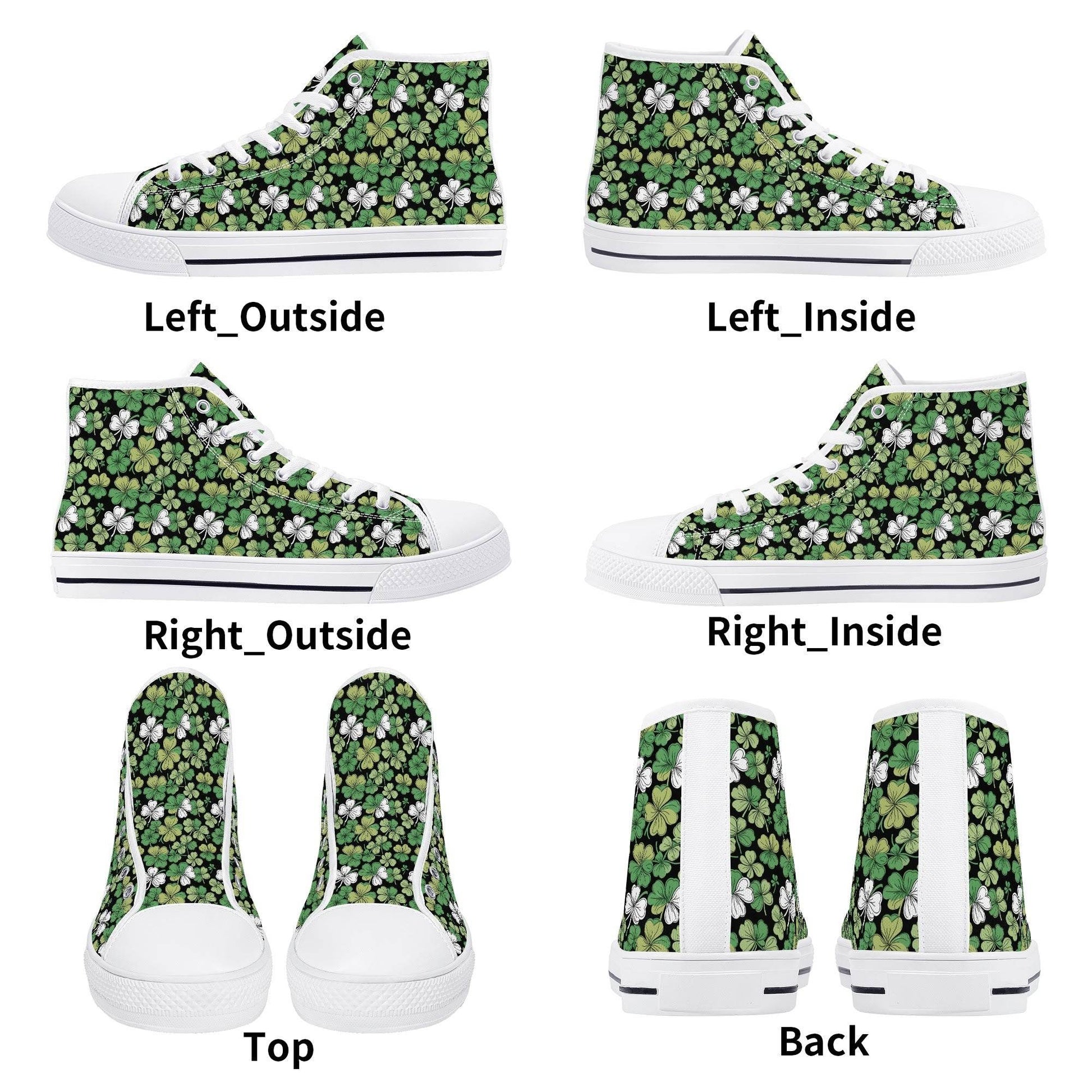 Clover Patch Women's High Top Canvas Shoes - DeRose Seasonal