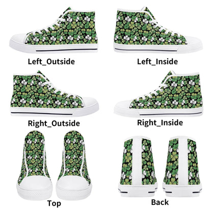 Clover Patch Women's High Top Canvas Shoes - DeRose Seasonal