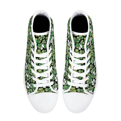 Clover Patch Women's High Top Canvas Shoes - DeRose Seasonal