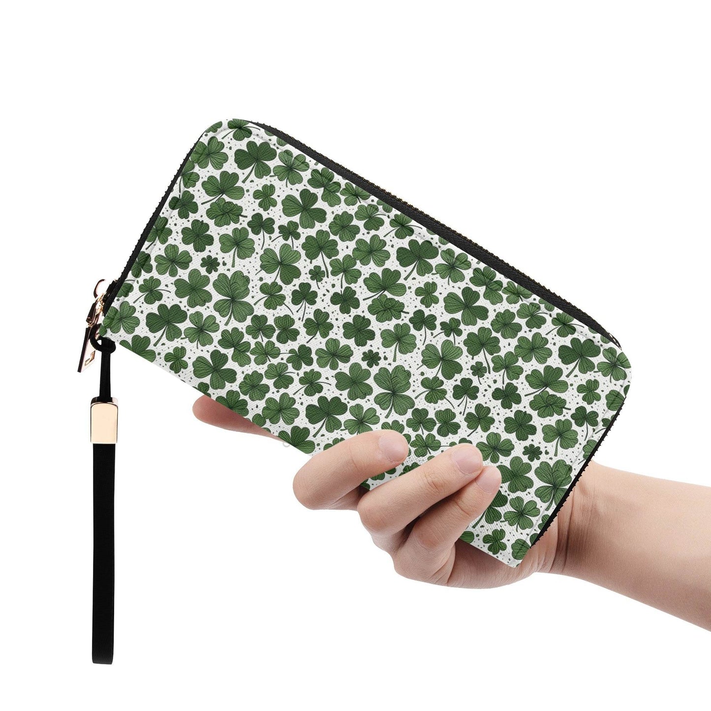 Clovers Leather Women's Zipper Wristlet Wallet - DeRose Seasonal