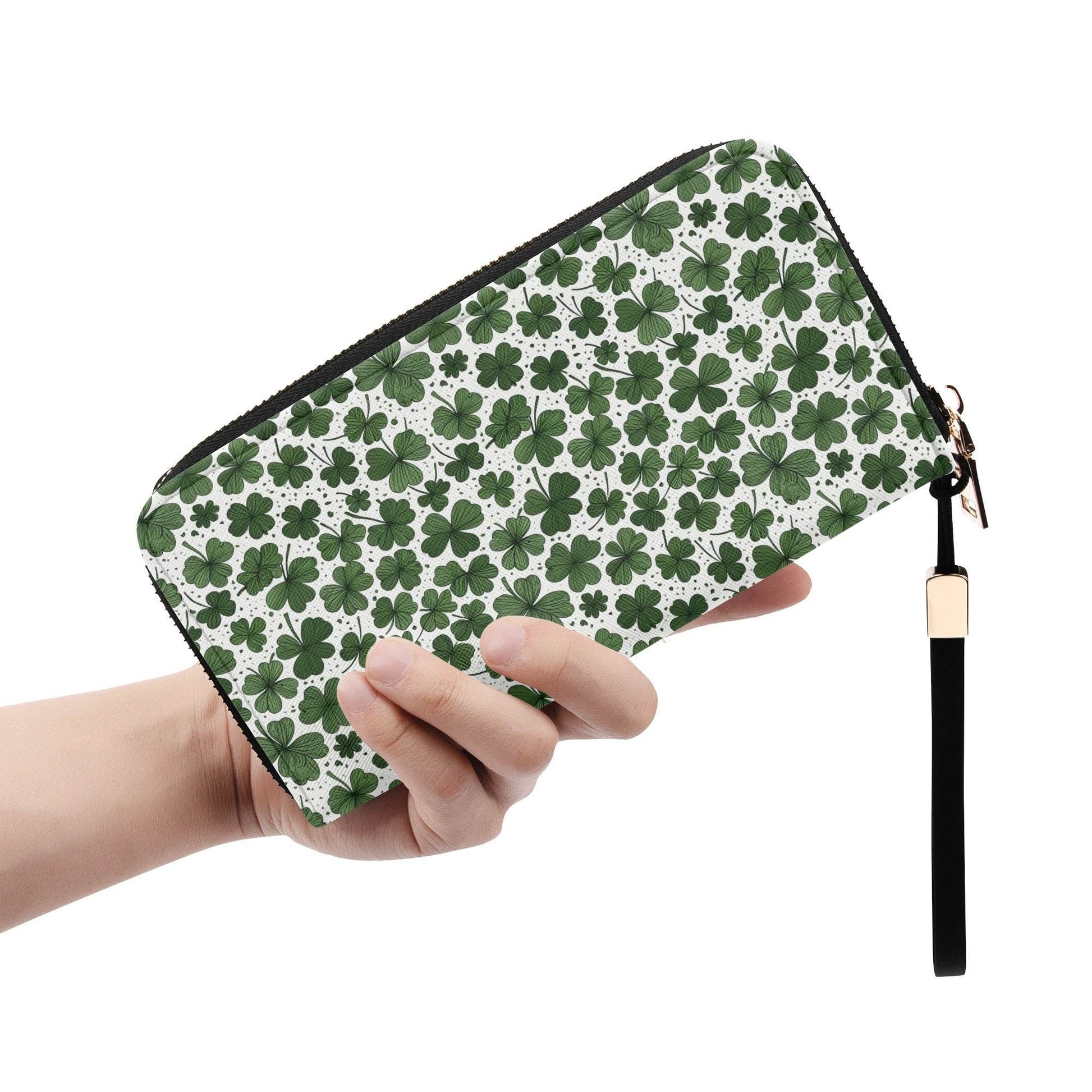 Clovers Leather Women's Zipper Wristlet Wallet - DeRose Seasonal