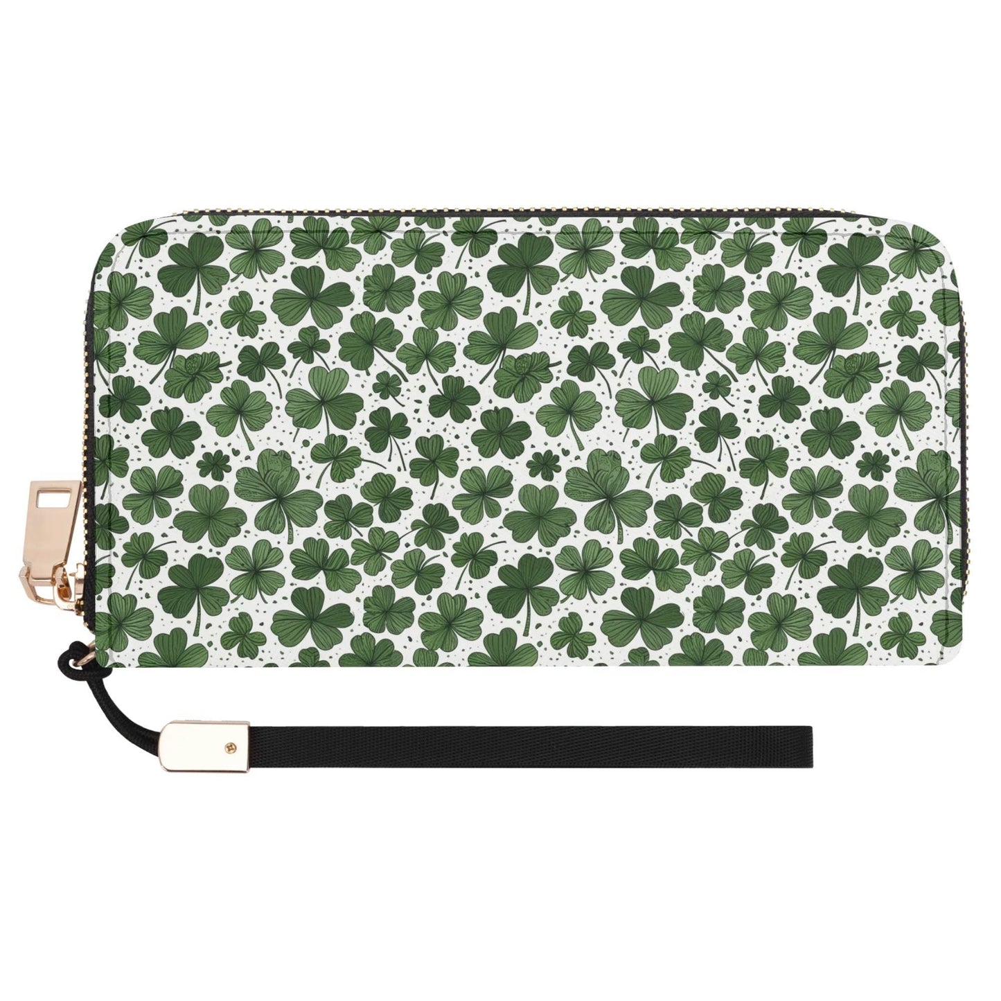 Clovers Leather Women's Zipper Wristlet Wallet - DeRose Seasonal