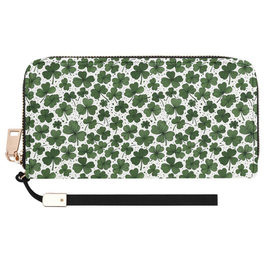 Clovers Leather Women's Zipper Wristlet Wallet - DeRose Seasonal