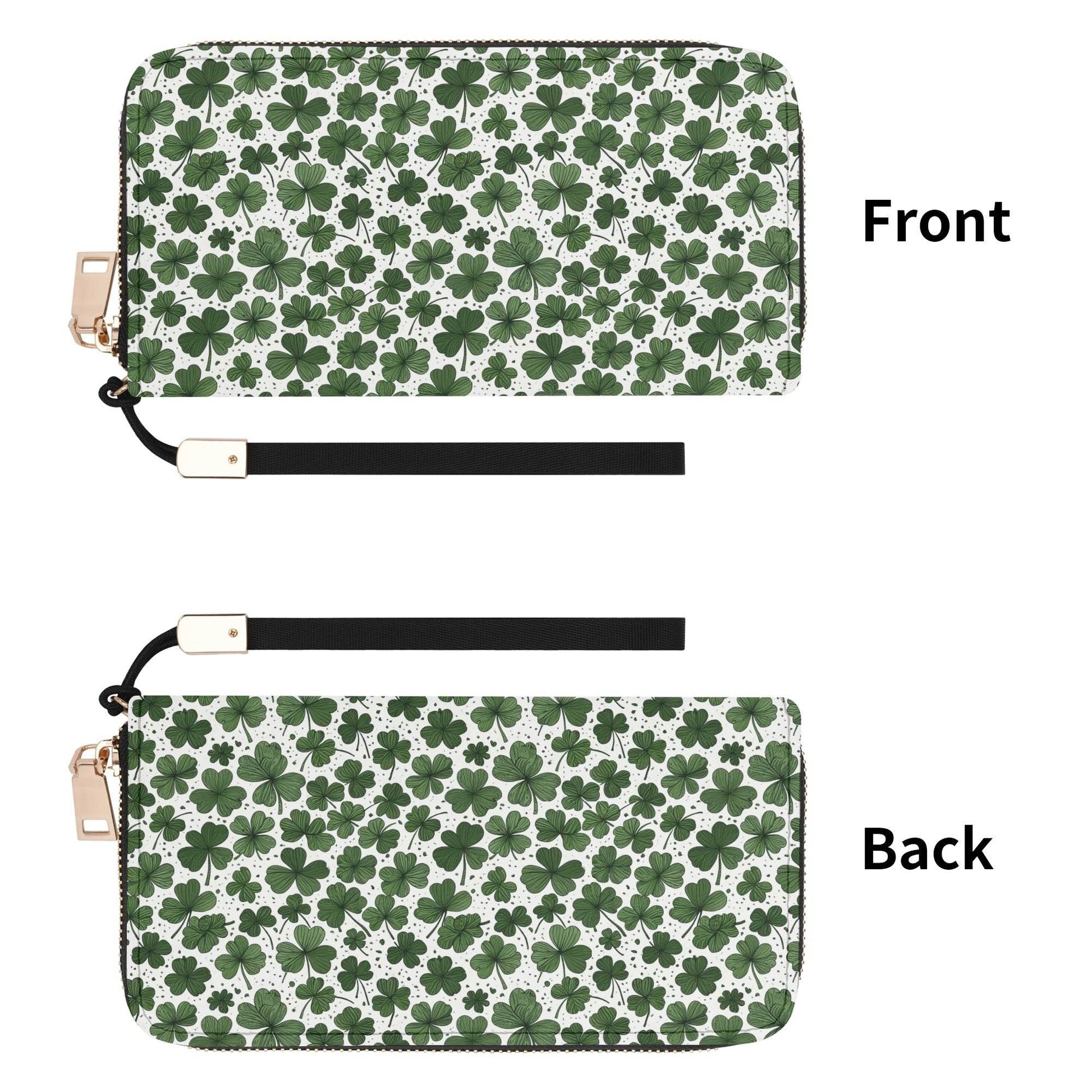 Clovers Leather Women's Zipper Wristlet Wallet - DeRose Seasonal