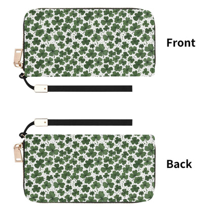 Clovers Leather Women's Zipper Wristlet Wallet - DeRose Seasonal