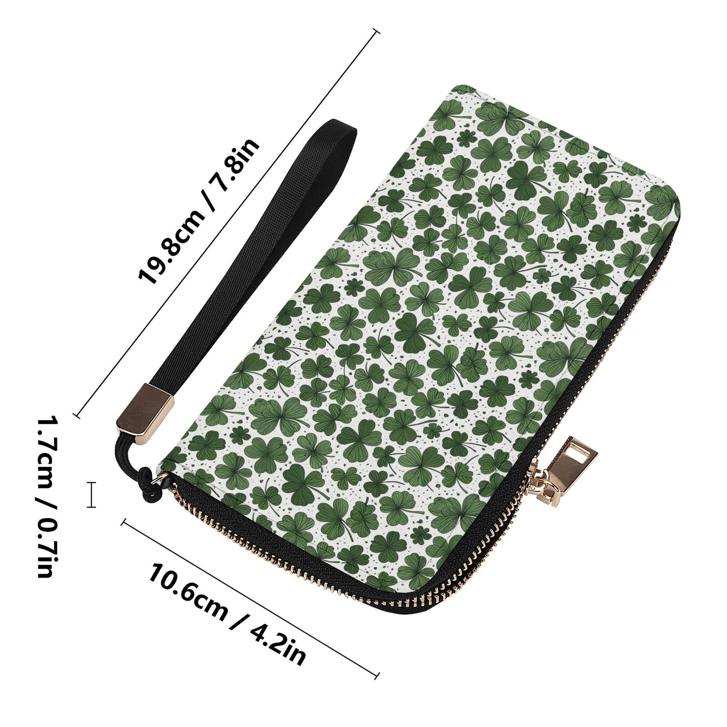 Clovers Leather Women's Zipper Wristlet Wallet - DeRose Seasonal