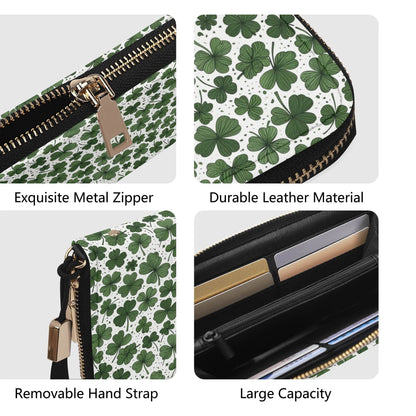 Clovers Leather Women's Zipper Wristlet Wallet - DeRose Seasonal