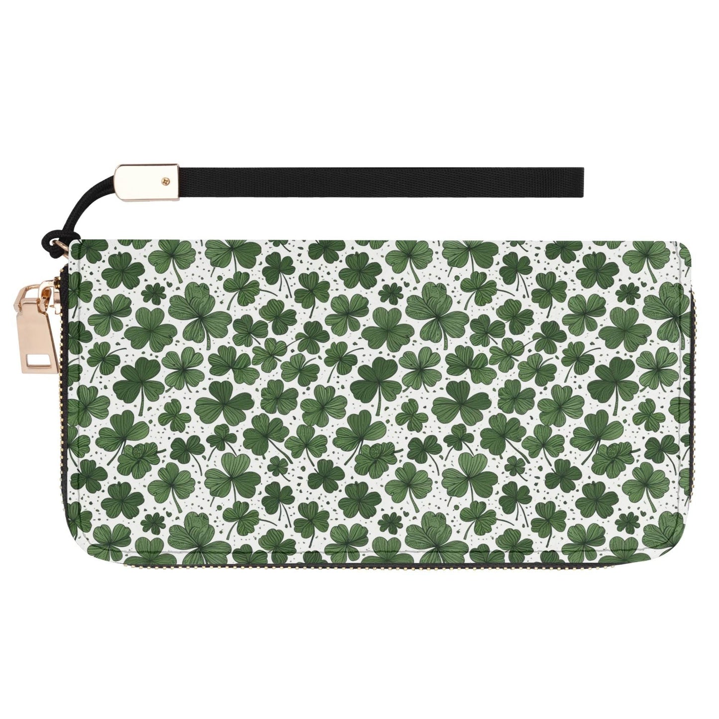 Clovers Leather Women's Zipper Wristlet Wallet - DeRose Seasonal