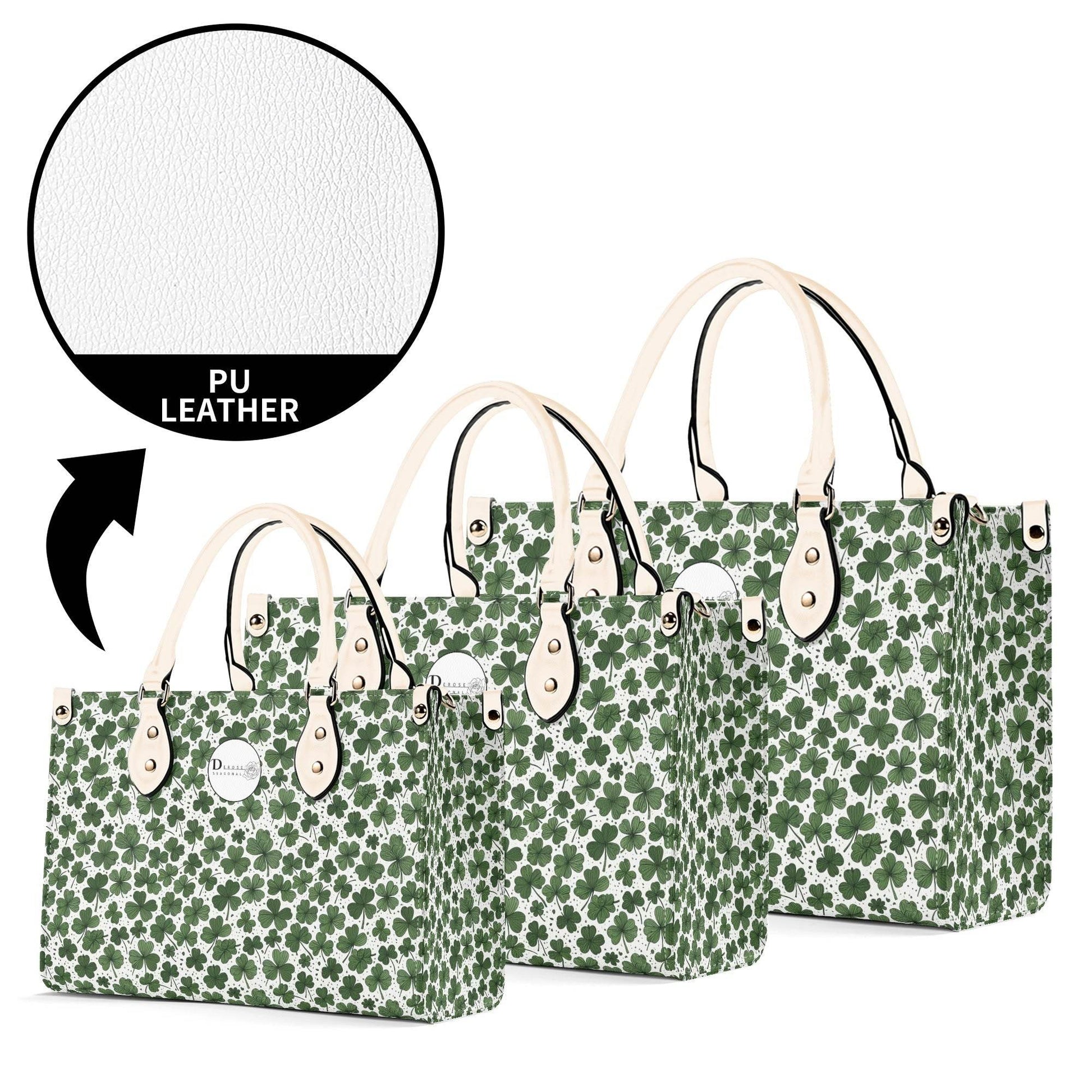 Clovers Luxury Women Leather Handbag (3 sizes) - DeRose Seasonal