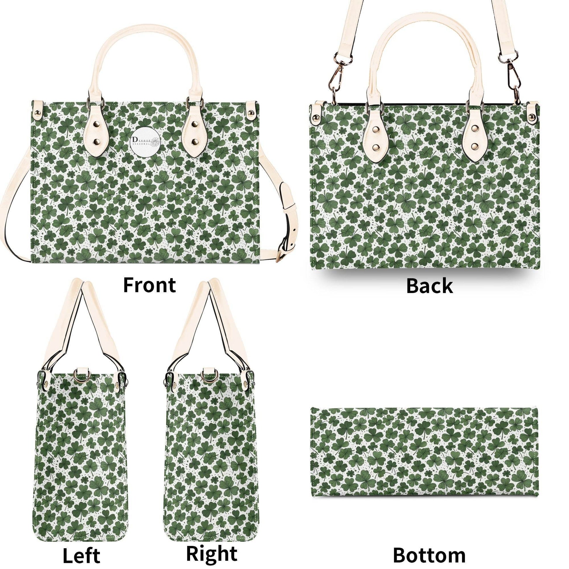 Clovers Luxury Women Leather Handbag (3 sizes) - DeRose Seasonal