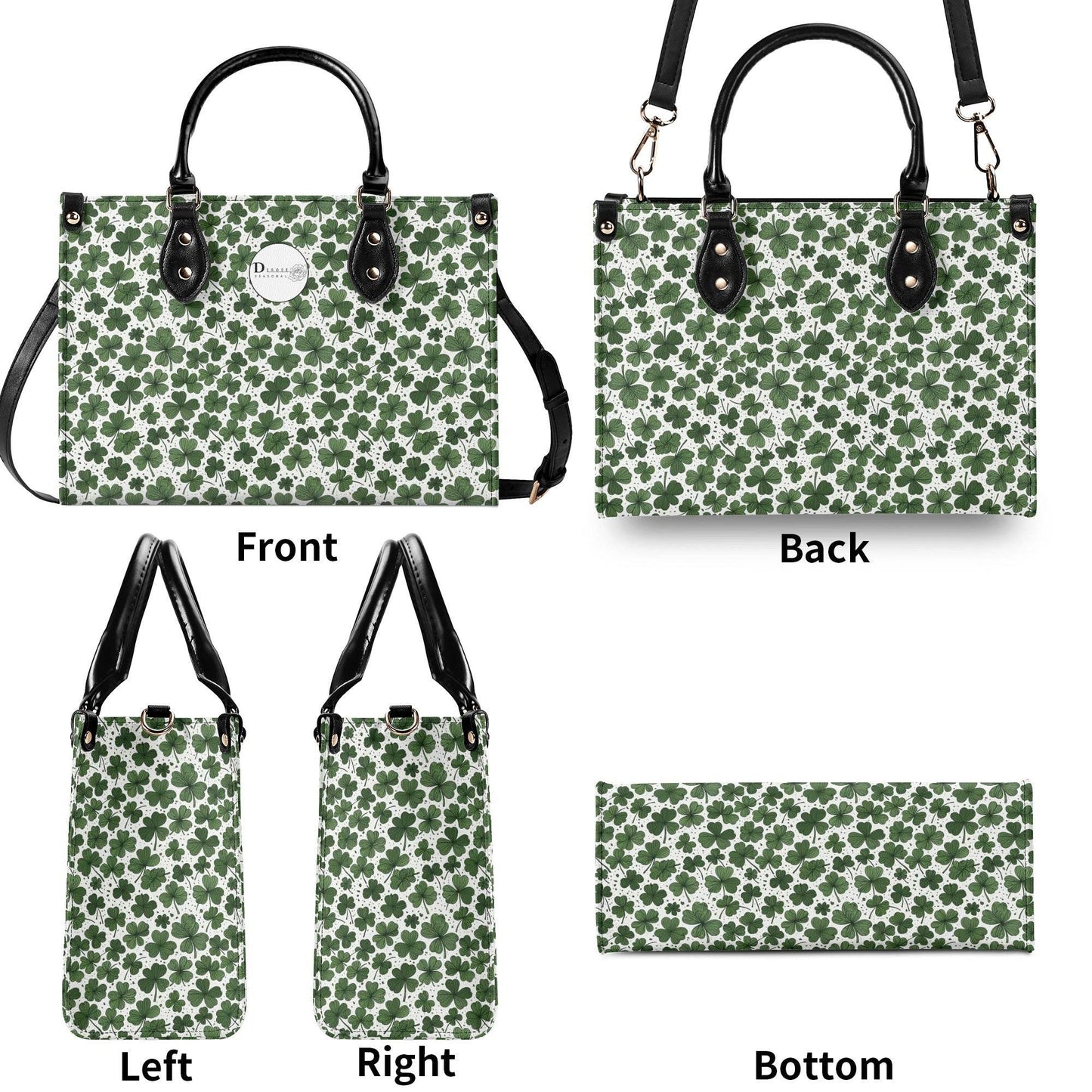 Clovers Luxury Women Leather Handbag (3 sizes) - DeRose Seasonal