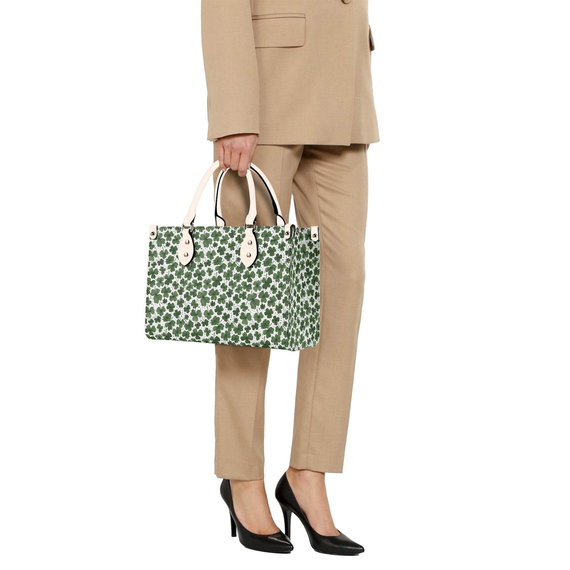 Clovers Luxury Women Leather Handbag (3 sizes) - DeRose Seasonal