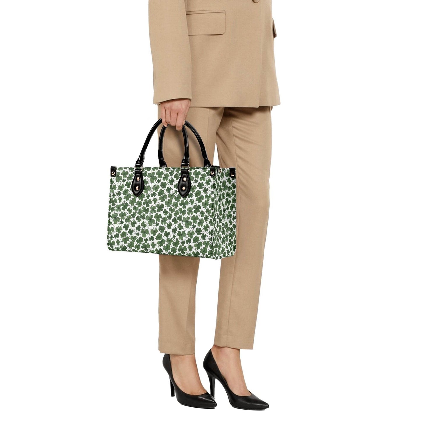 Clovers Luxury Women Leather Handbag (3 sizes) - DeRose Seasonal