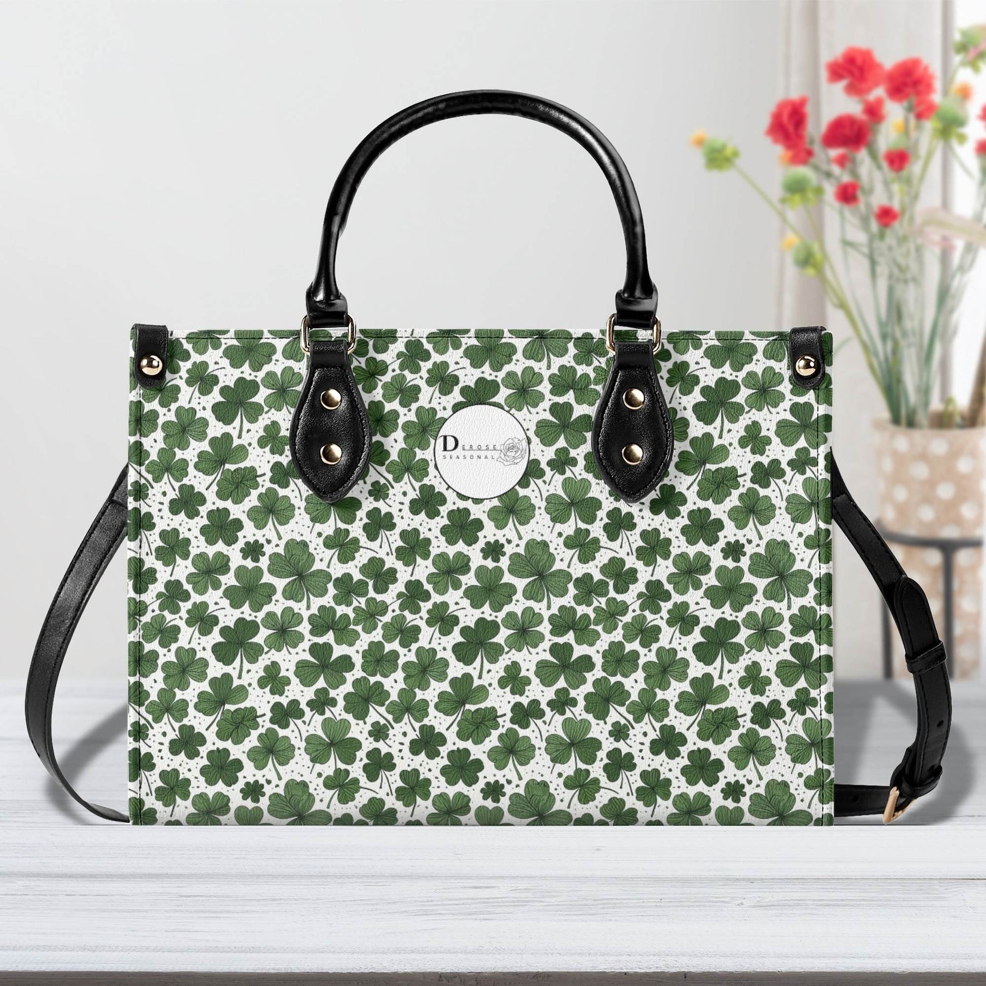 Clovers Luxury Women Leather Handbag (3 sizes) - DeRose Seasonal