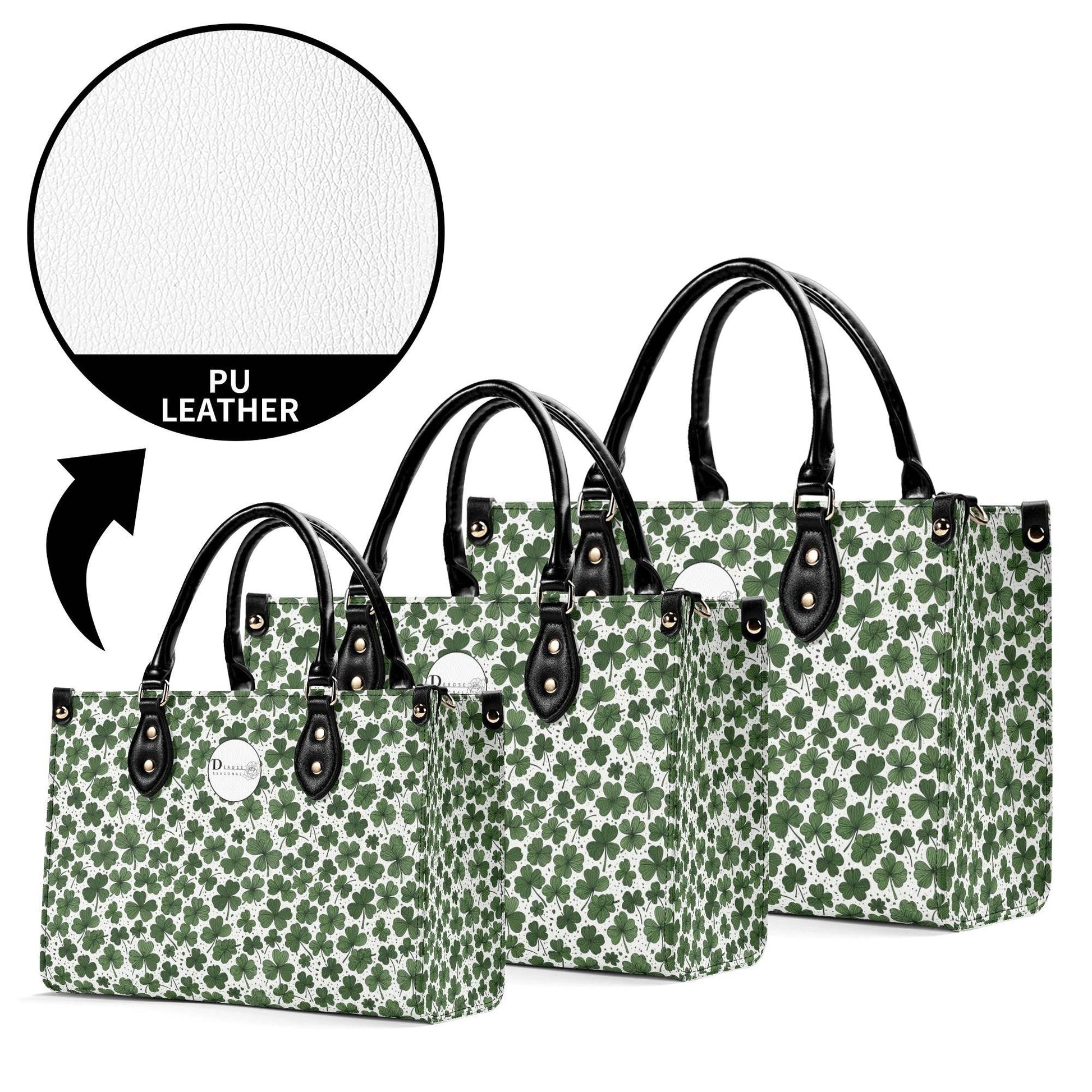 Clovers Luxury Women Leather Handbag (3 sizes) - DeRose Seasonal