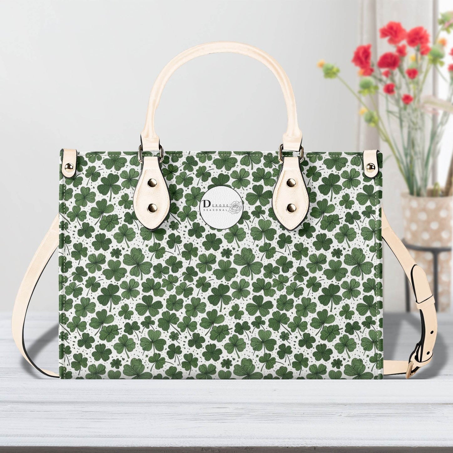 Clovers Luxury Women Leather Handbag (3 sizes) - DeRose Seasonal