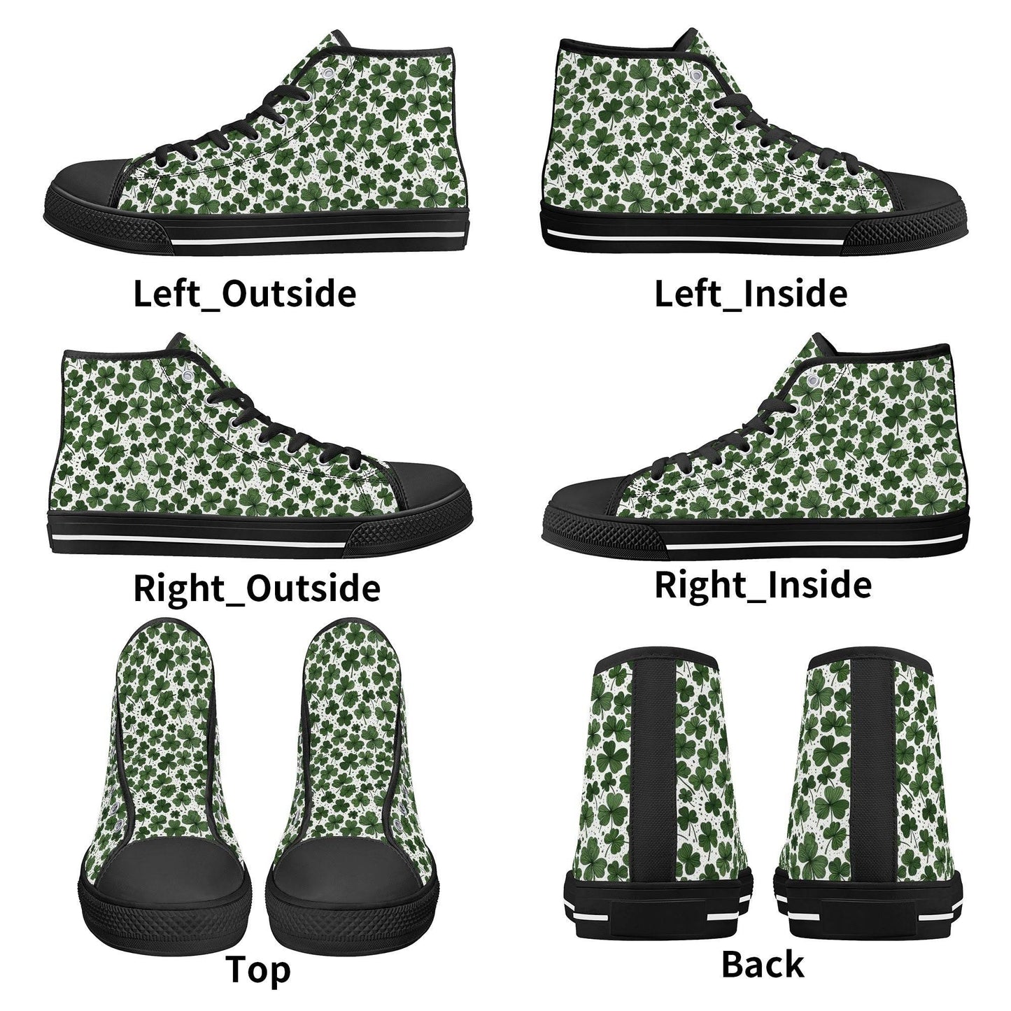 Clovers Men's High Top Canvas Shoes - DeRose Seasonal