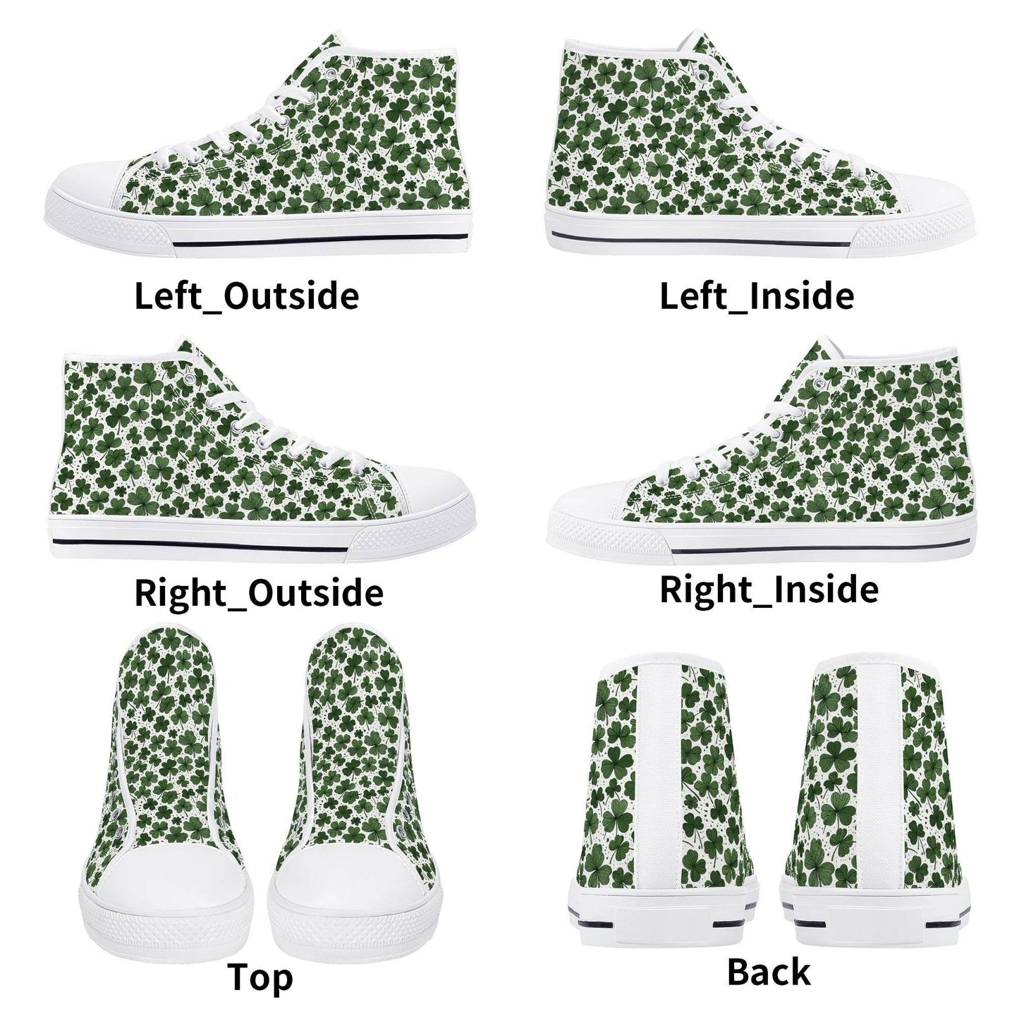 Clovers Men's High Top Canvas Shoes - DeRose Seasonal