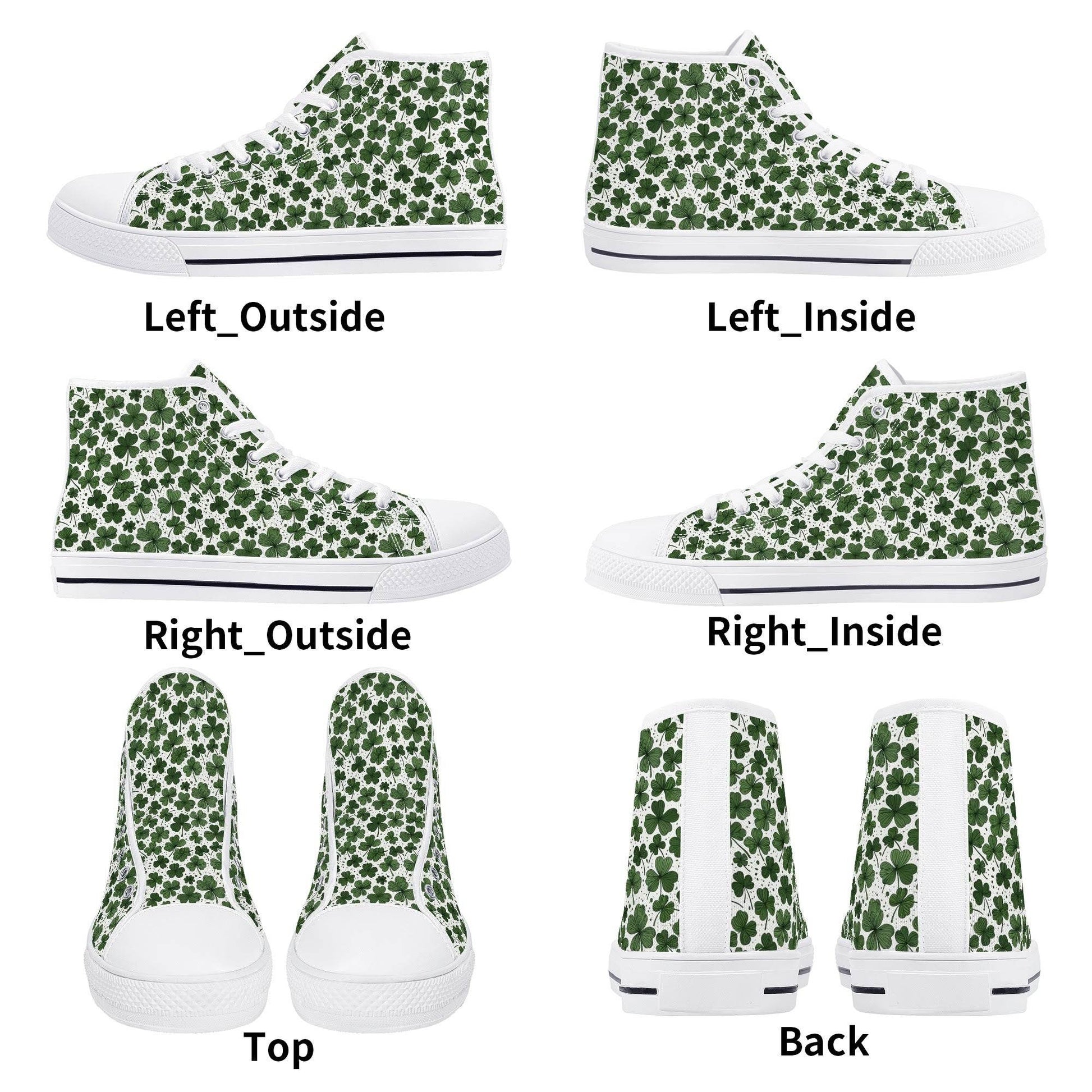 Clovers Men's High Top Canvas Shoes - DeRose Seasonal